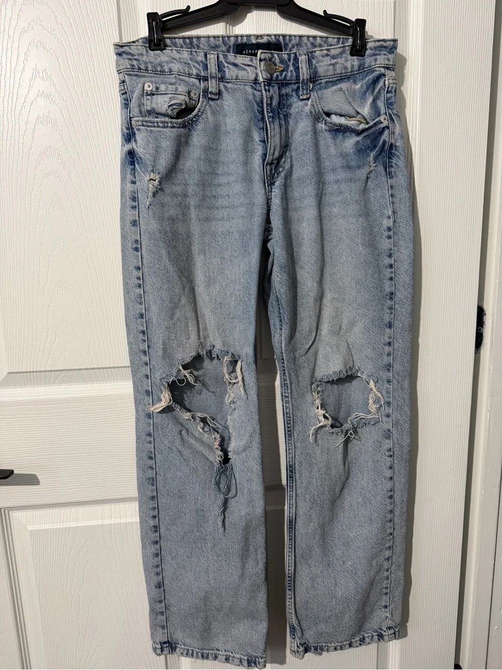 Aeropostale Light Blue Distressed Relaxed Men's Jeans